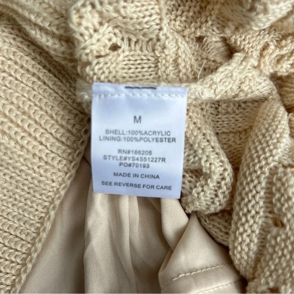 Lucky Brand Boho Chic Crochet Knit Tank Dress w/ Slip Lining / Sand Dollar / Med - Picture 7 of 7